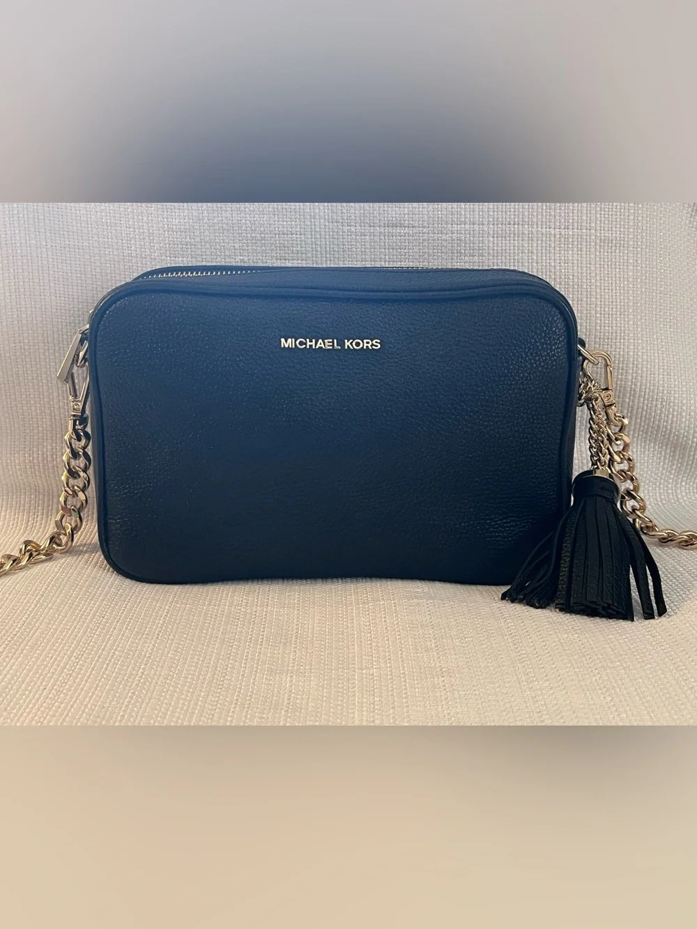 Michael Kors Black Crossbody Camera Bag with Tassel